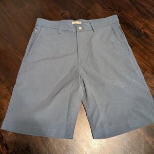 tasc Performance Bamboo Blend Blue Flat Front Shorts, Men's 30, Blue/Grey